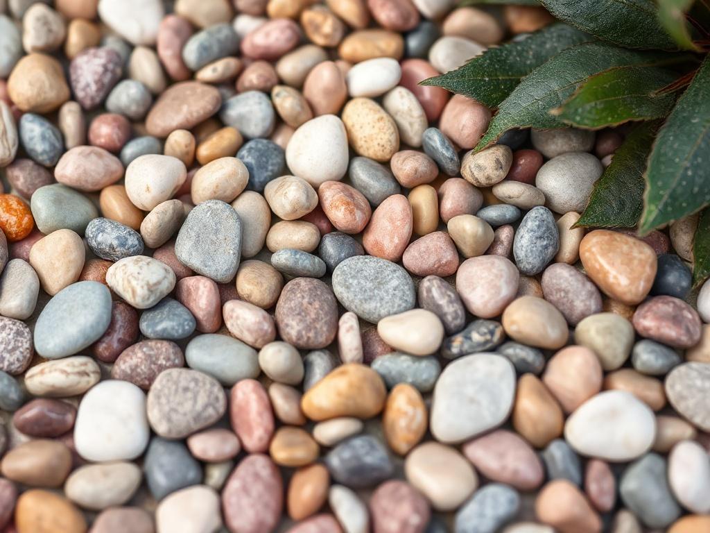 Colored decorative pebbles for landscapingфото